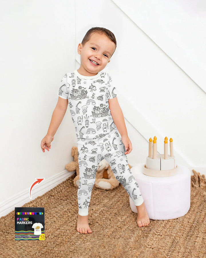Noah Colorable Bamboo Two Piece Short Sleeve Pajama Set