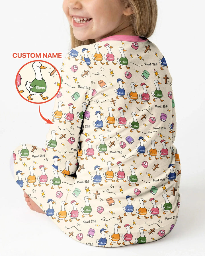 Psalm 23:6 Matching Family Bamboo Two Piece Long Sleeve Pajama Set
