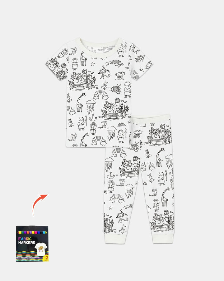 Noah Colorable Bamboo Two Piece Short Sleeve Pajama Set