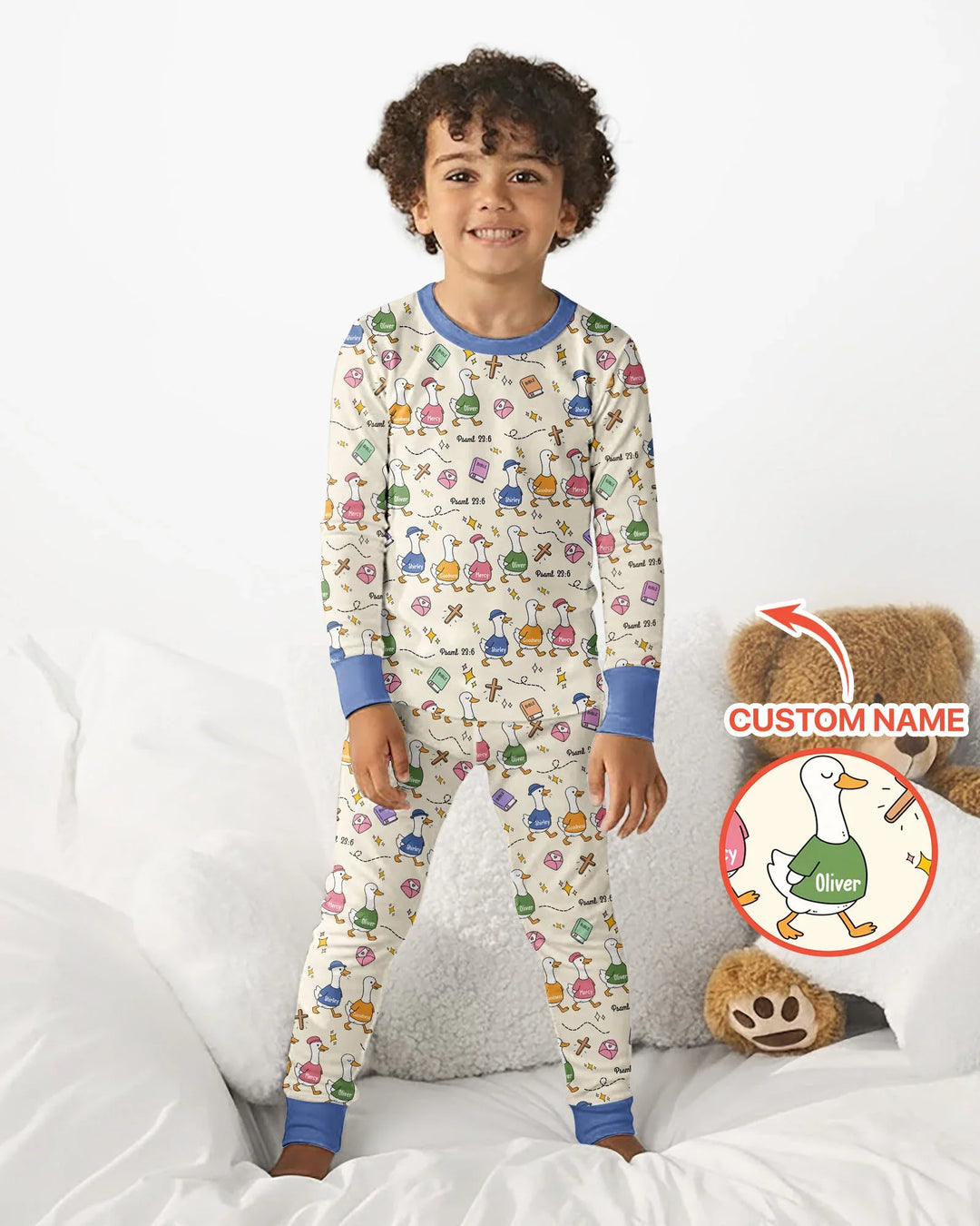 Psalm 23:6 Matching Family Bamboo Two Piece Long Sleeve Pajama Set