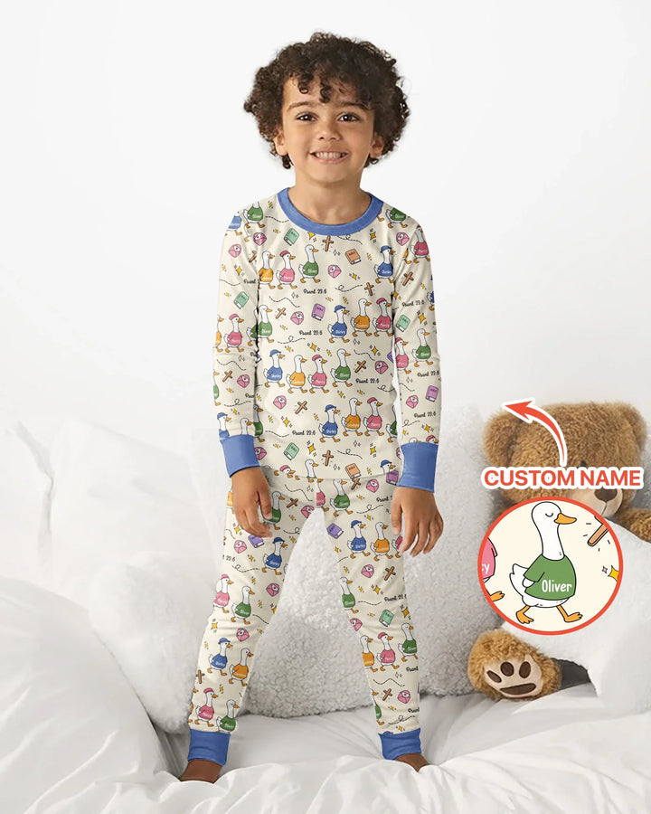 Psalm 23:6 Matching Family Bamboo Two Piece Long Sleeve Pajama Set