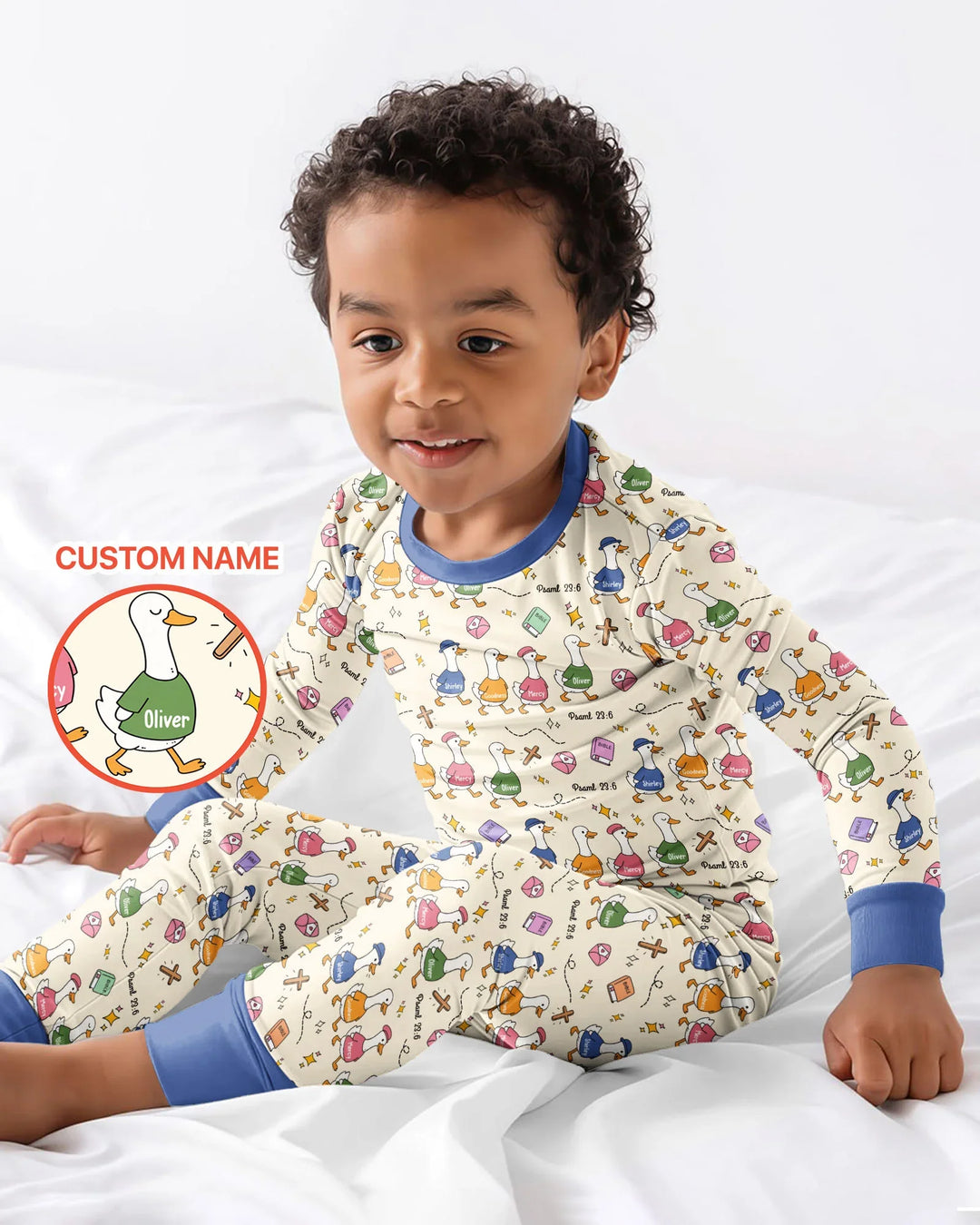 Psalm 23:6 Matching Family Bamboo Two Piece Long Sleeve Pajama Set