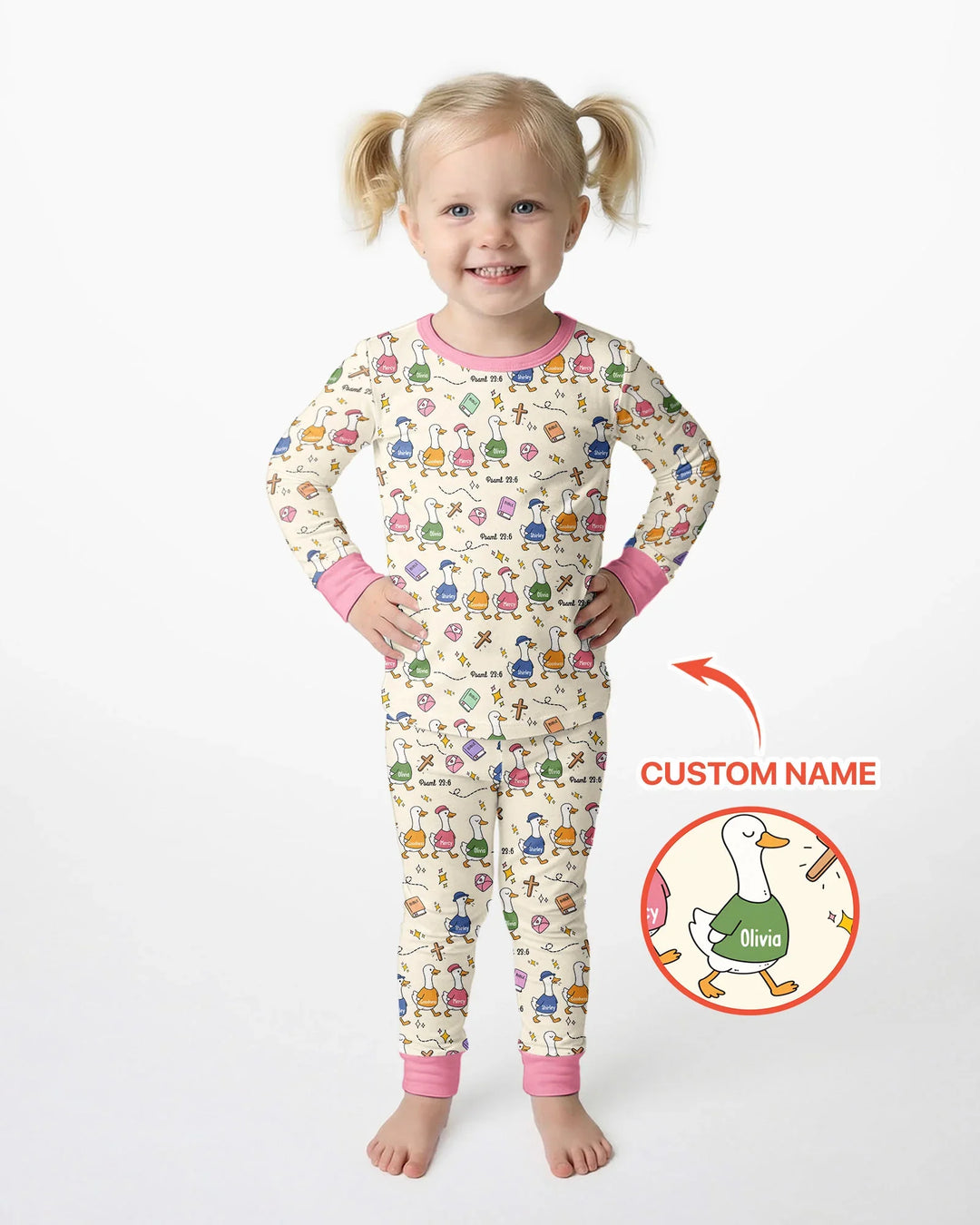 Psalm 23:6 Matching Family Bamboo Two Piece Long Sleeve Pajama Set