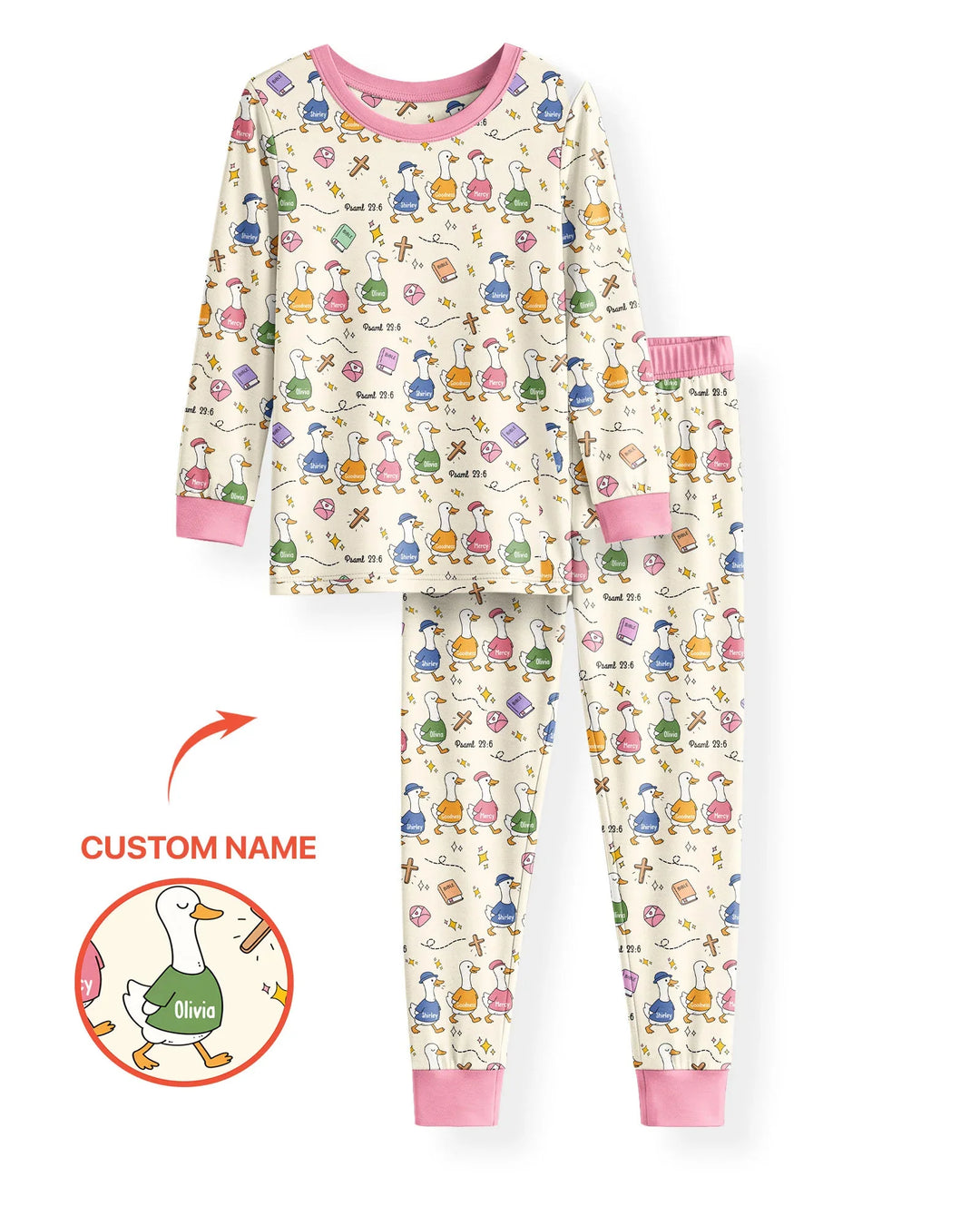 Psalm 23:6 Matching Family Bamboo Two Piece Long Sleeve Pajama Set