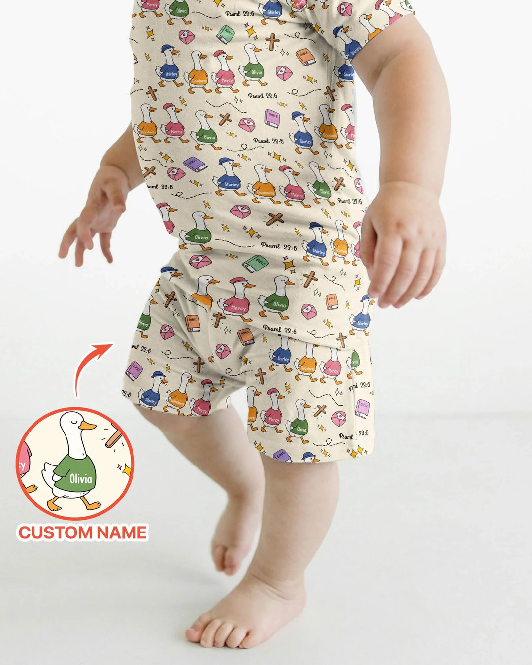 Psalm 23:6 Matching Family Bamboo Two Piece Short Sleeve Shorts Pajama Set