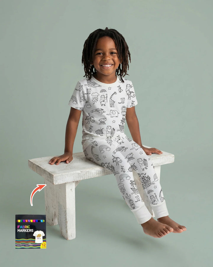Noah Colorable Bamboo Two Piece Short Sleeve Pajama Set