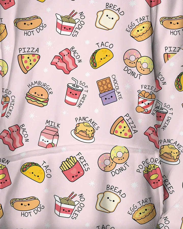 Kawaii Yummy Food Wearable Bamboo Blanket Hoodie