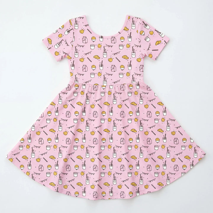 Cute Milk and Cookies Bamboo Twirl Dress