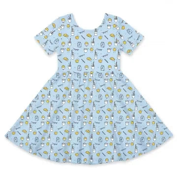 Cute Milk and Cookies Bamboo Twirl Dress