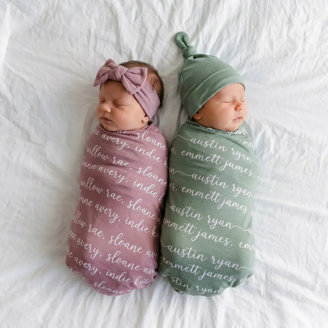 Personalized Baby Name Bamboo Swaddle Blanket