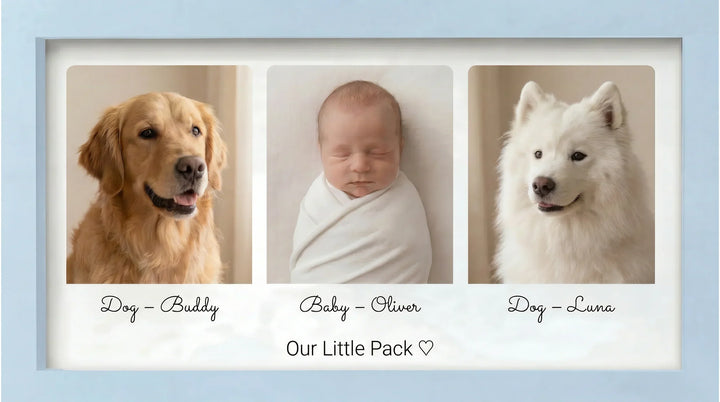 Baby & Dog Memory Picture Frame