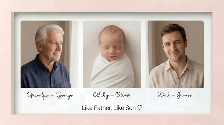 Grandpa, Dad & Baby Memory Picture Frame