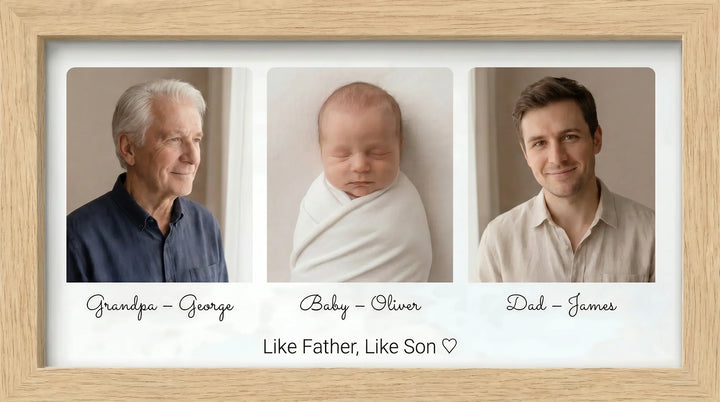 Grandpa, Dad & Baby Memory Picture Frame
