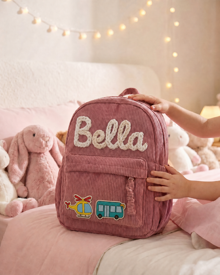 Custom Name & Vehicle Corduroy Backpack