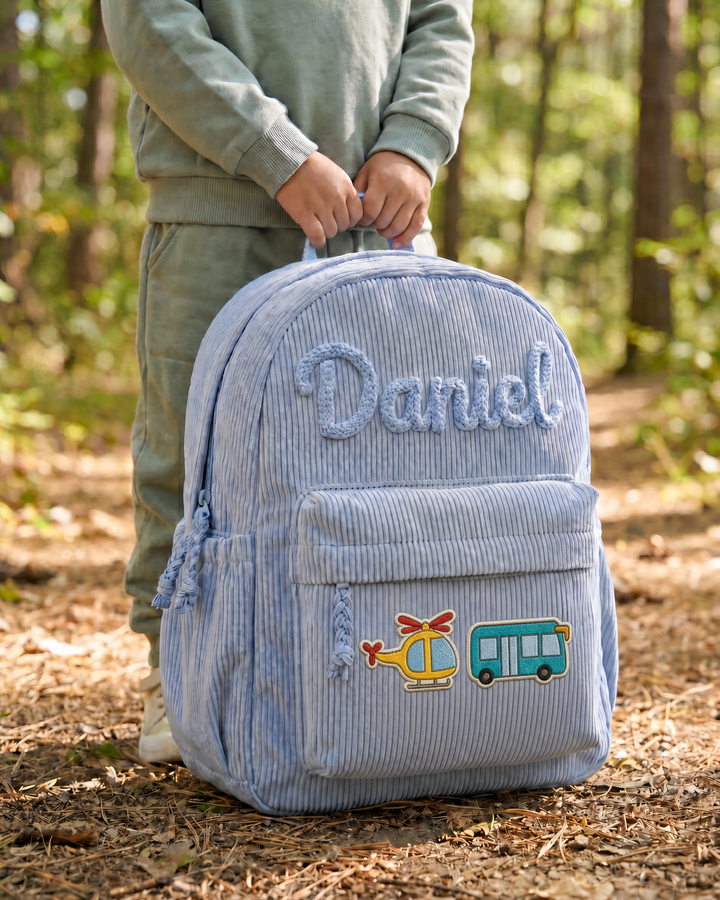 Custom Name & Vehicle Corduroy Backpack