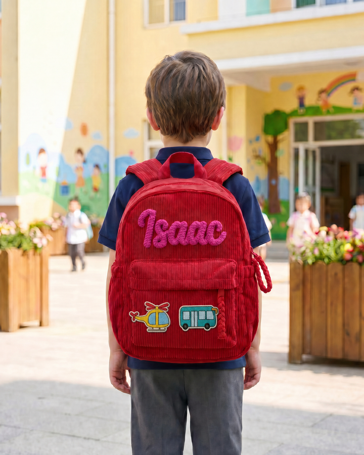 Custom Name & Vehicle Corduroy Backpack
