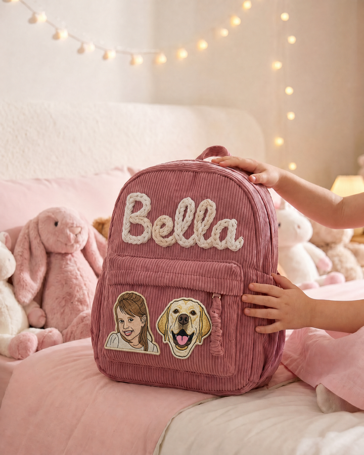 Custom Photo Corduroy Backpack