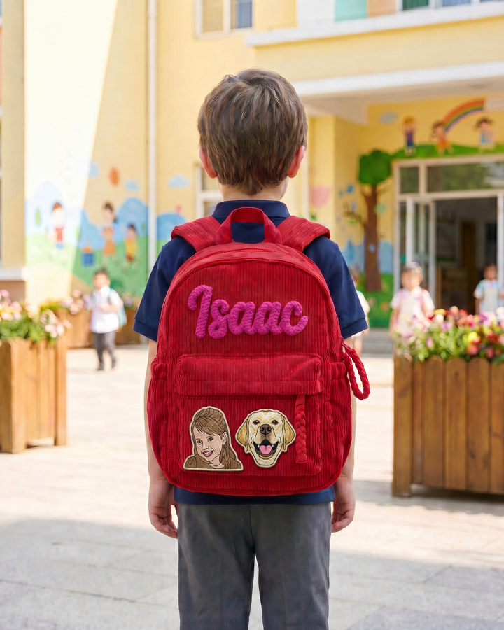 Custom Photo Corduroy Backpack