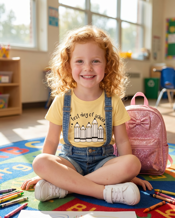 First Day of School Pencils Bamboo Crewneck T-Shirt