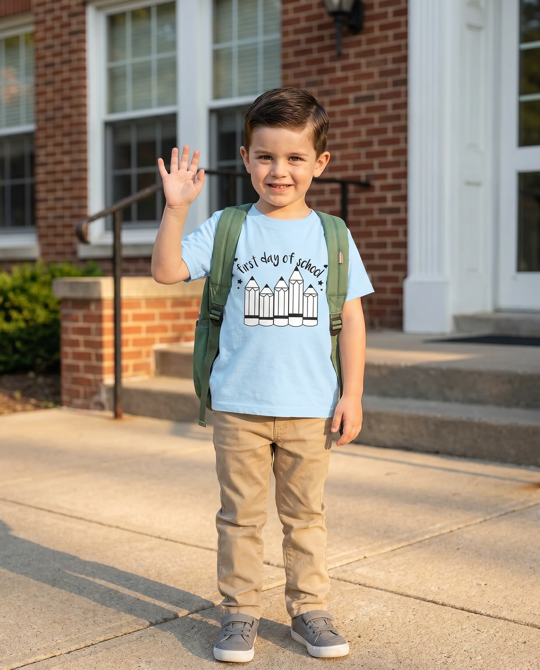 First Day of School Pencils Bamboo Crewneck T-Shirt