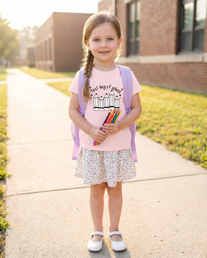 First Day of School Pencils Bamboo Crewneck T-Shirt