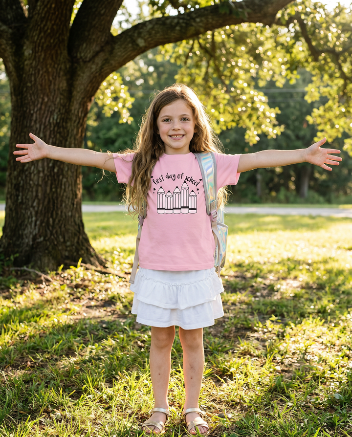 First Day of School Pencils Bamboo Crewneck T-Shirt