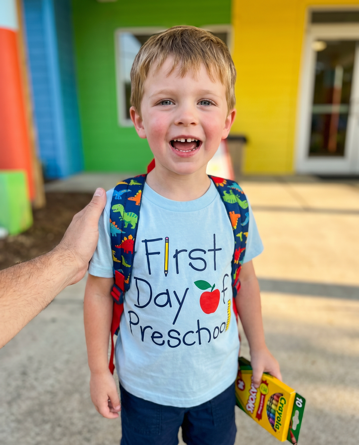 First Day of Preschool Bamboo Crewneck T-Shirt