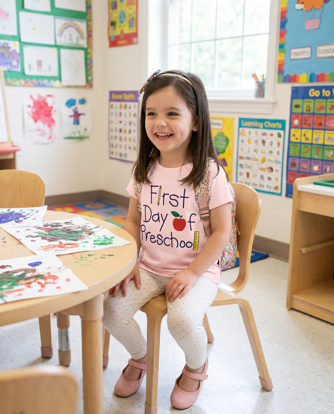 First Day of Preschool Bamboo Crewneck T-Shirt