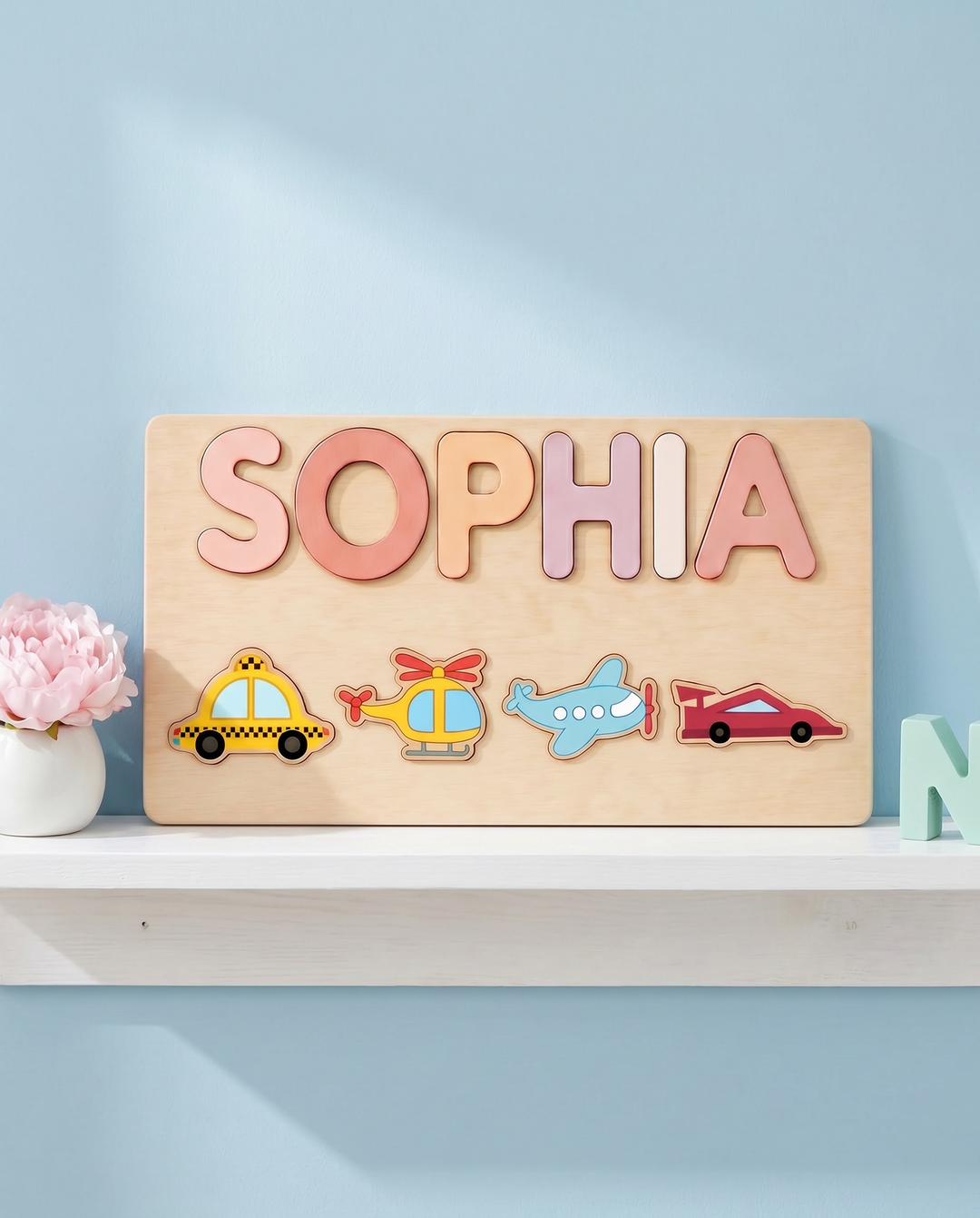 Personalized Transportation Wooden Puzzle