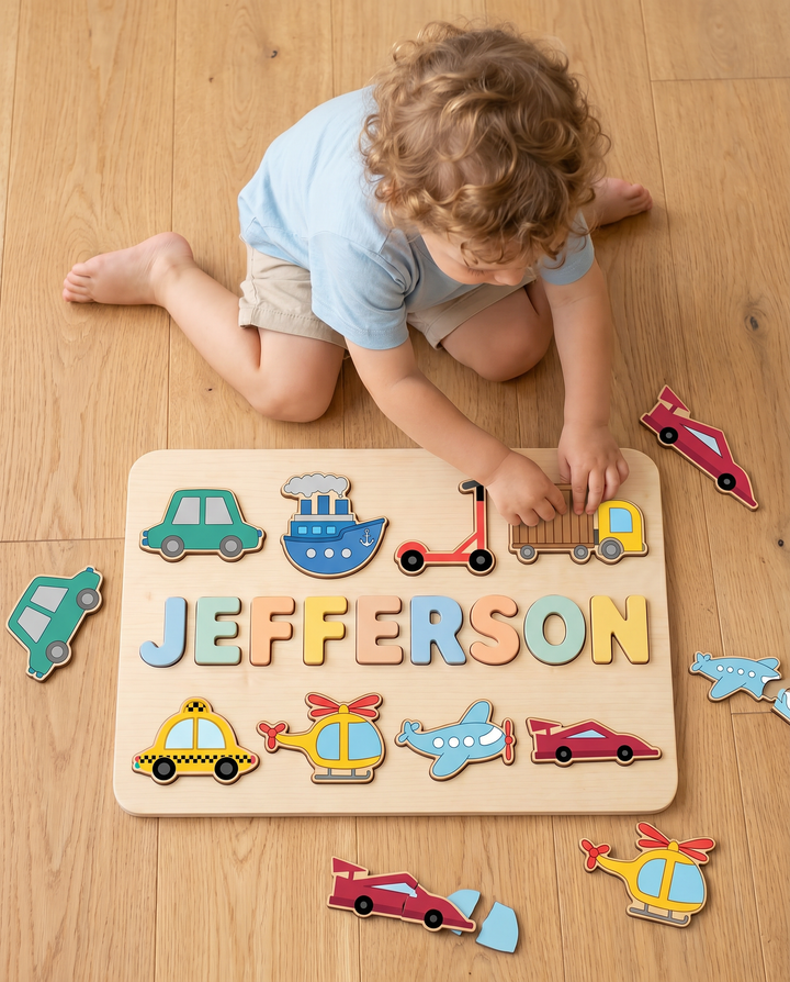Personalized Transportation Wooden Puzzle