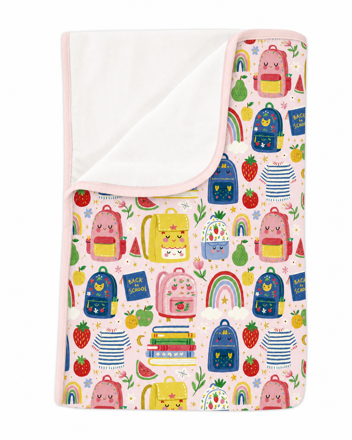 Sweet Rainbow School Adventure Bamboo Blanket