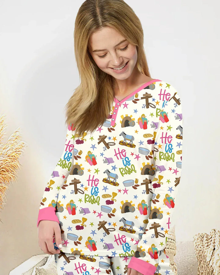 Bible Story Easter Family Matching Bamboo Women Pajama Set