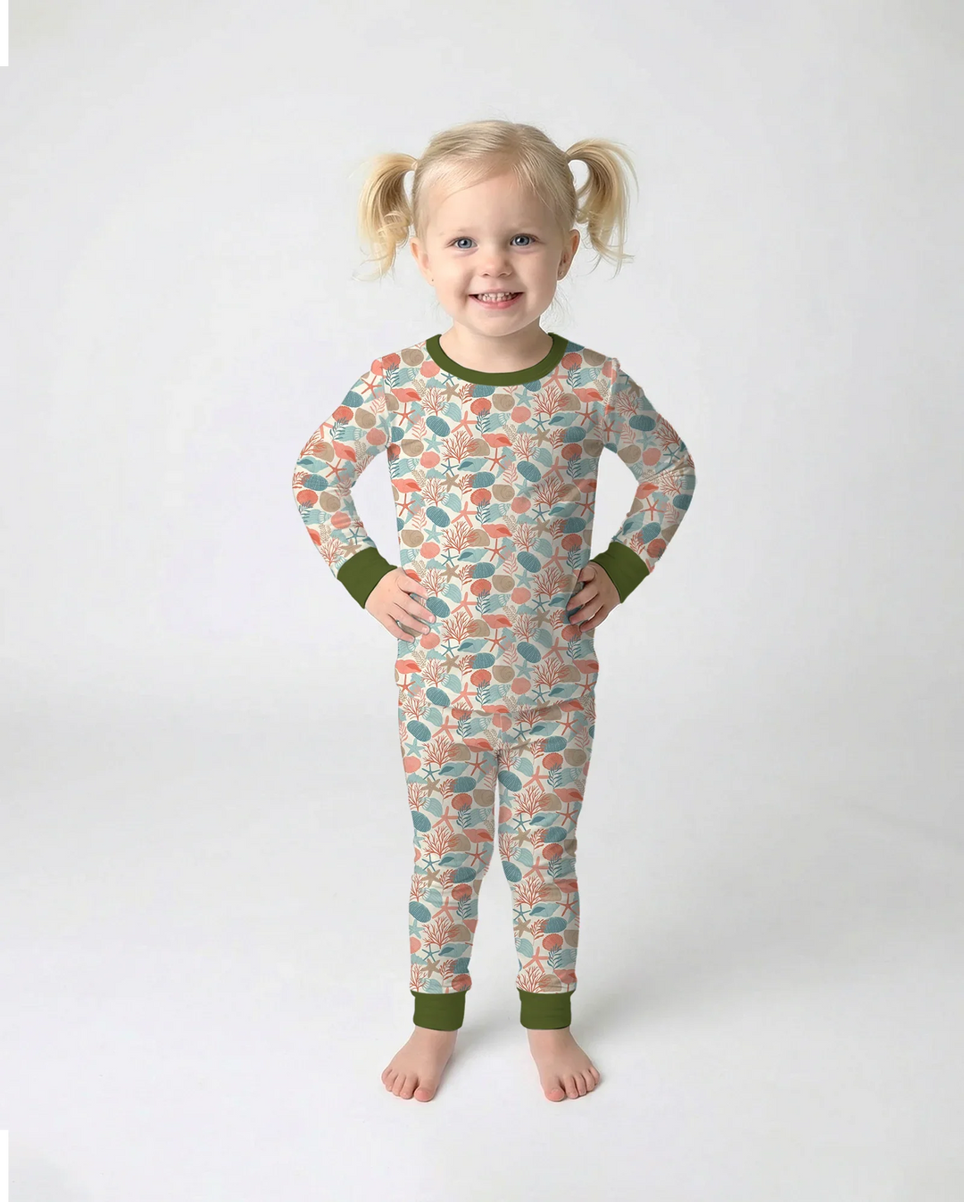 Coral Coast Treasures Bamboo Two Piece Long Sleeve Pajama Set