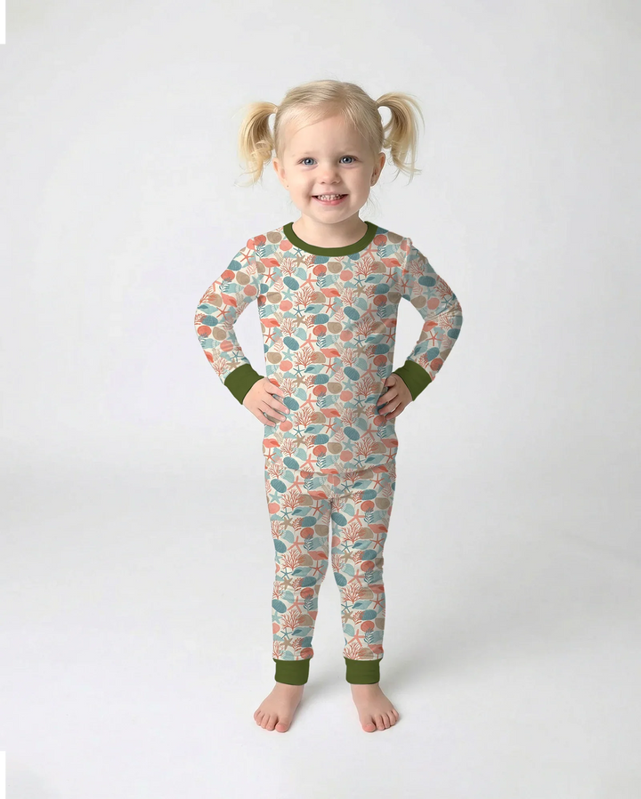 Coral Coast Treasures Bamboo Two Piece Long Sleeve Pajama Set