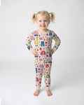 Strawberry School Style Bamboo Two Piece Long Sleeve Pajama Set