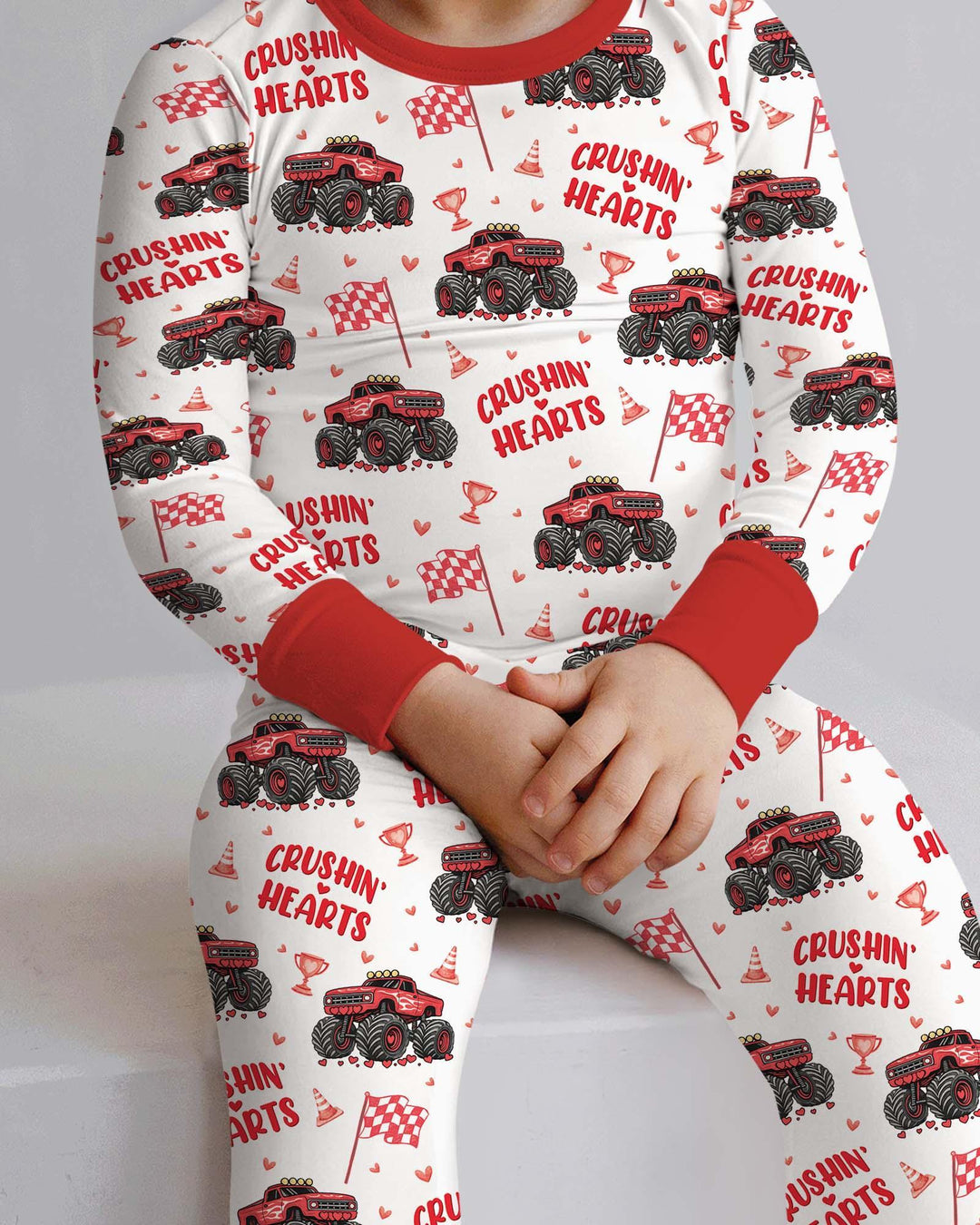 Crushin Hearts Bamboo Two Piece Long Sleeve Pajama Set