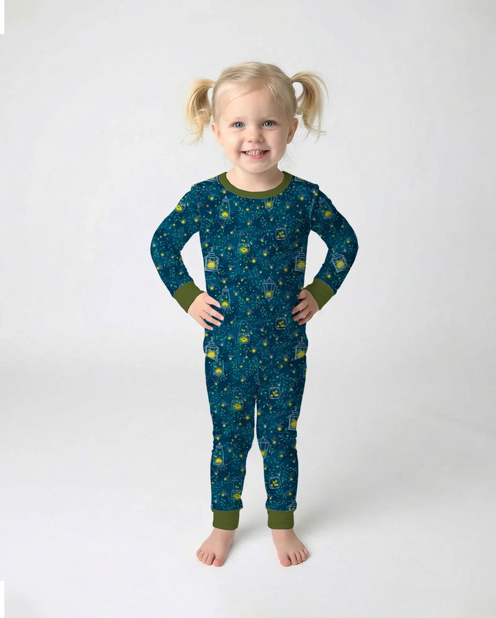 Firefly Lantern Night Bamboo Two Piece Long Sleeve Pajama Set