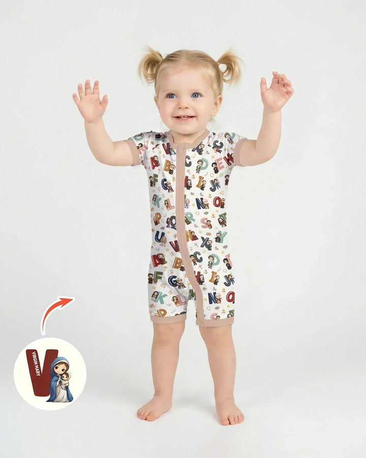 Catholic Saint ABCs Bamboo Shorty Zippy
