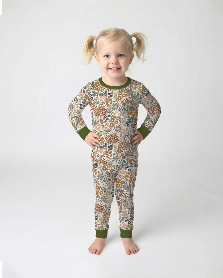 Autumn Meadow Botanicals Bamboo Two Piece Long Sleeve Pajama Set