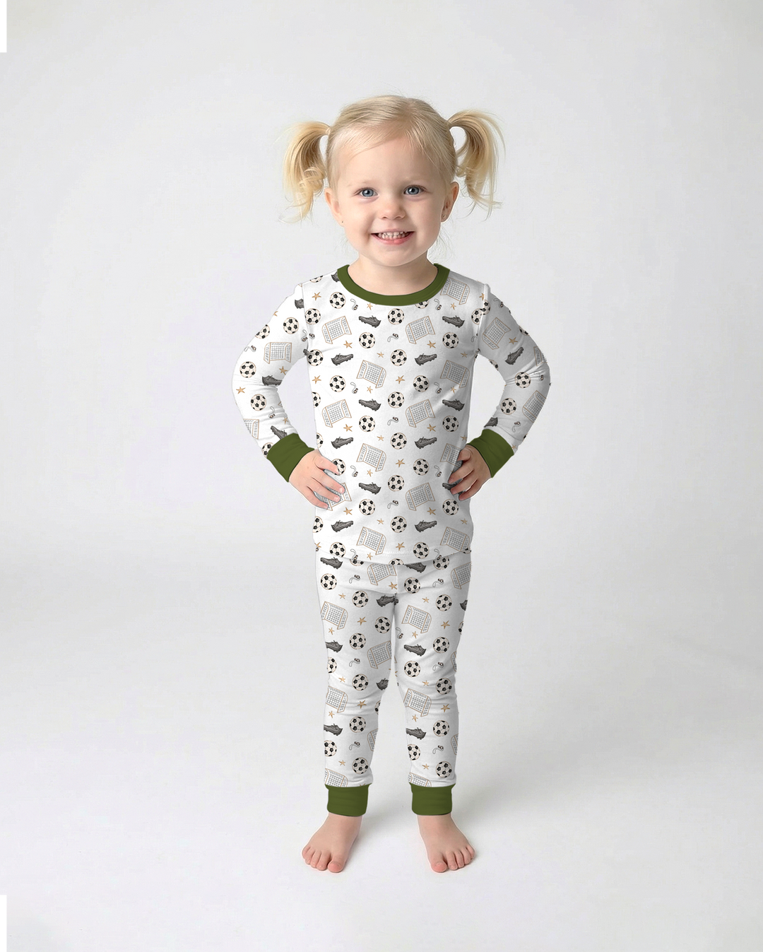 Little Soccer Star Bamboo Two Piece Long Sleeve Pajama Set