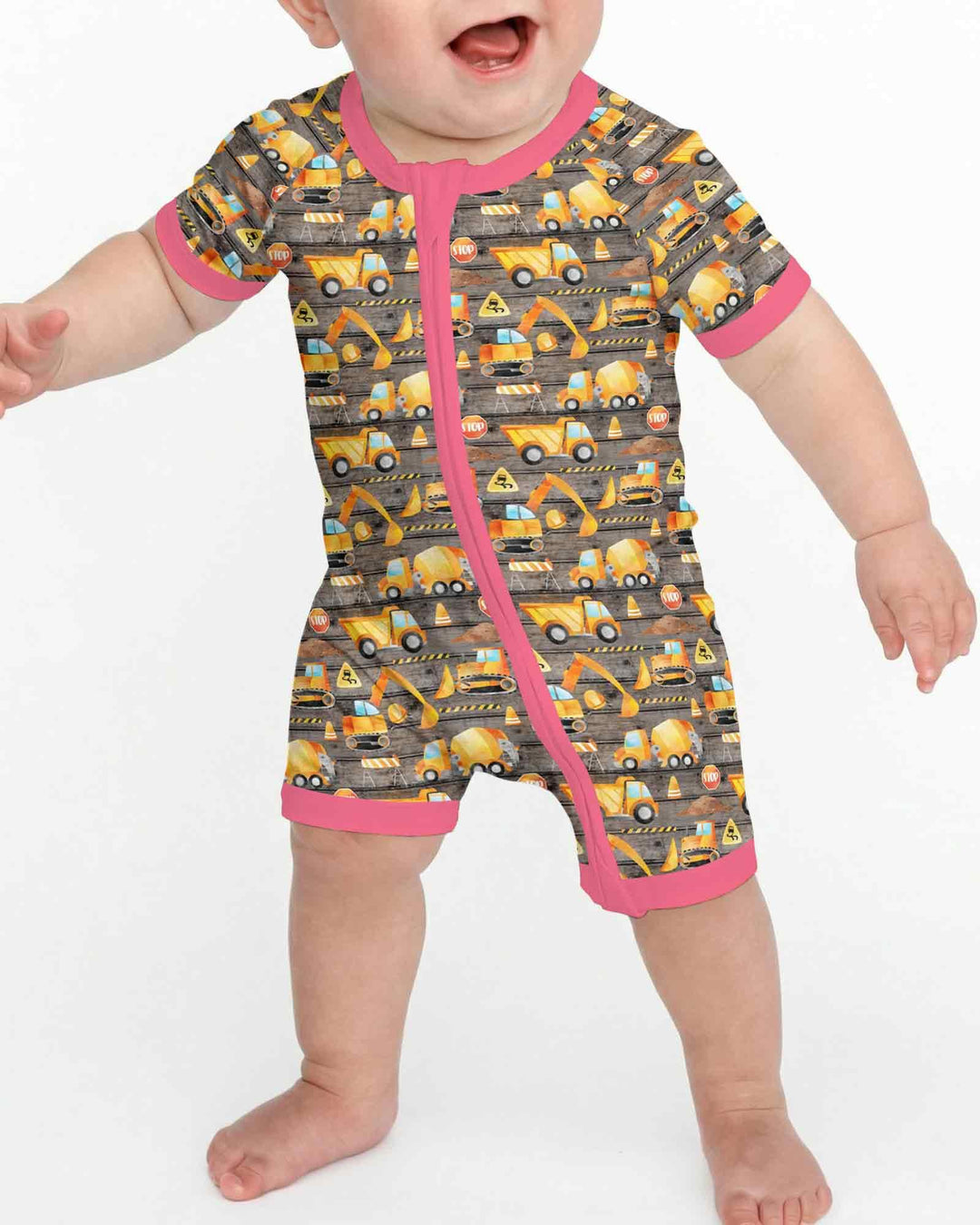 Construction Vehicles Bamboo Shorty Zippy