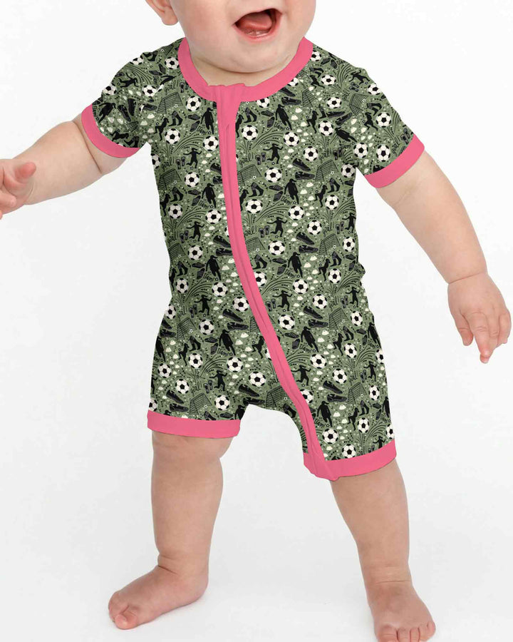 Sage Green Soccer Dreams Bamboo Shorty Zippy