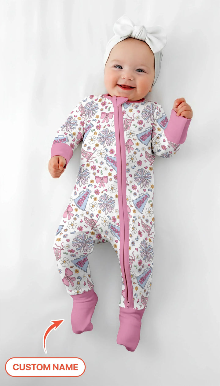 Custom Name Pastel Cheerleader Bamboo Convertible Zippy