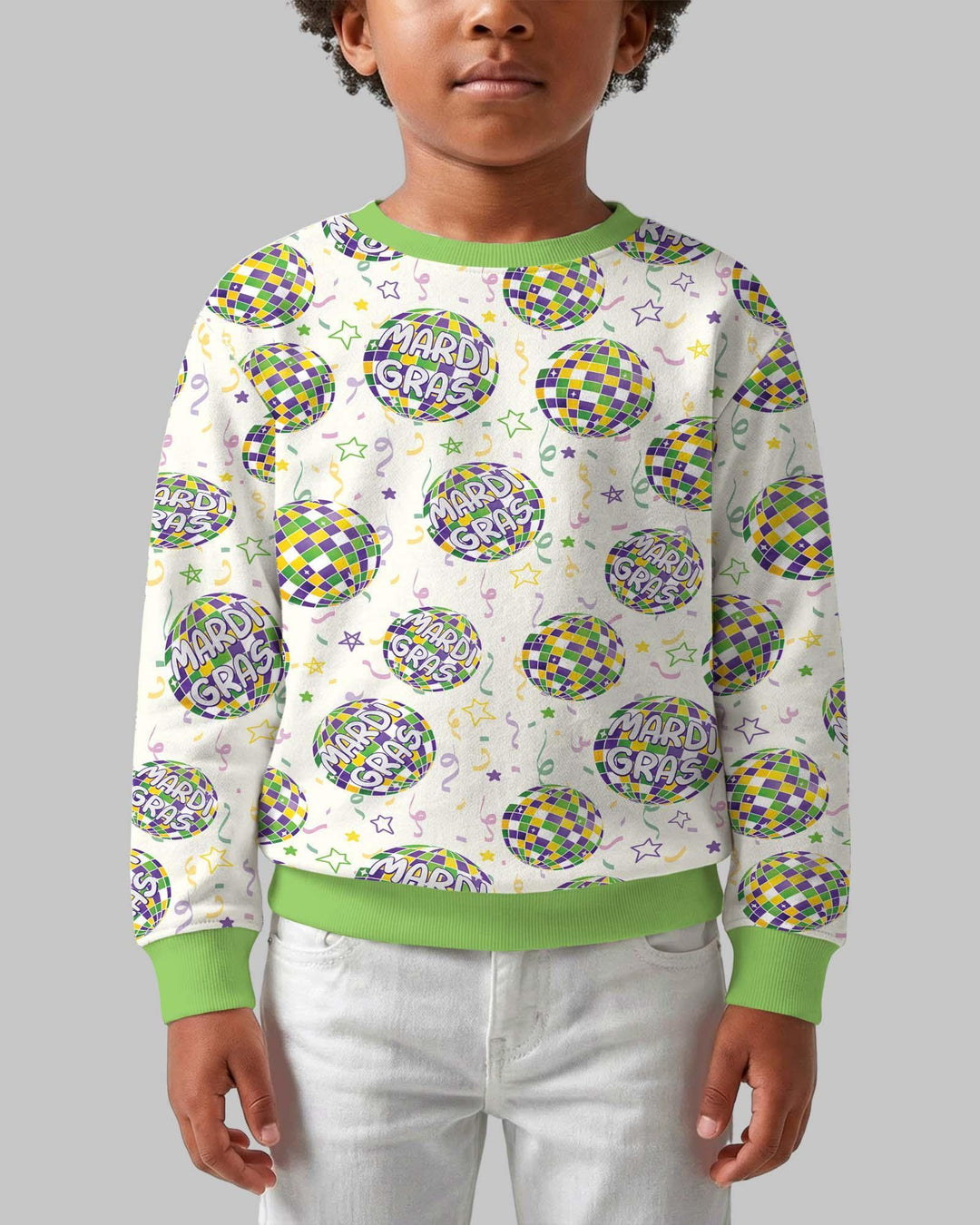 Mardi Gras Disco Ball Bamboo Crewneck Sweatshirt