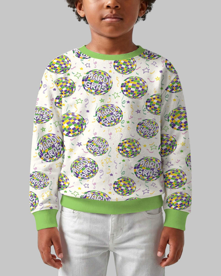 Mardi Gras Disco Ball Bamboo Crewneck Sweatshirt