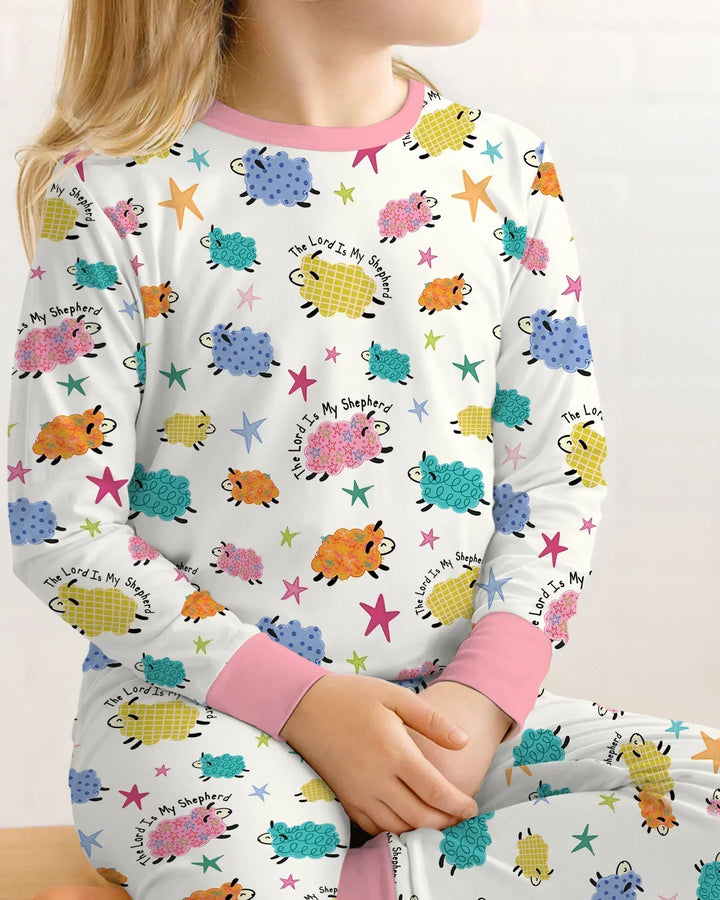 The Lord Is My Shepherd Bamboo Two Piece Long Sleeve Pajama Set