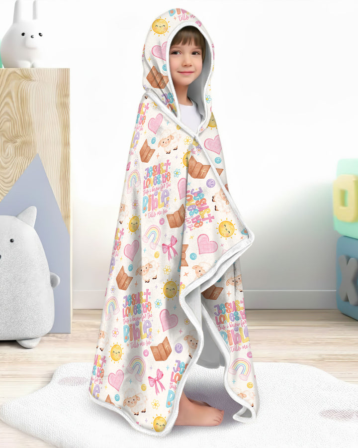 Jesus Loves Me This I Know Bamboo Wearable Hooded Blanket