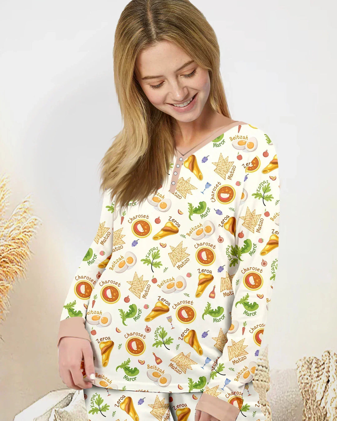 Happy Passover Family Matching Bamboo Women Pajama Set