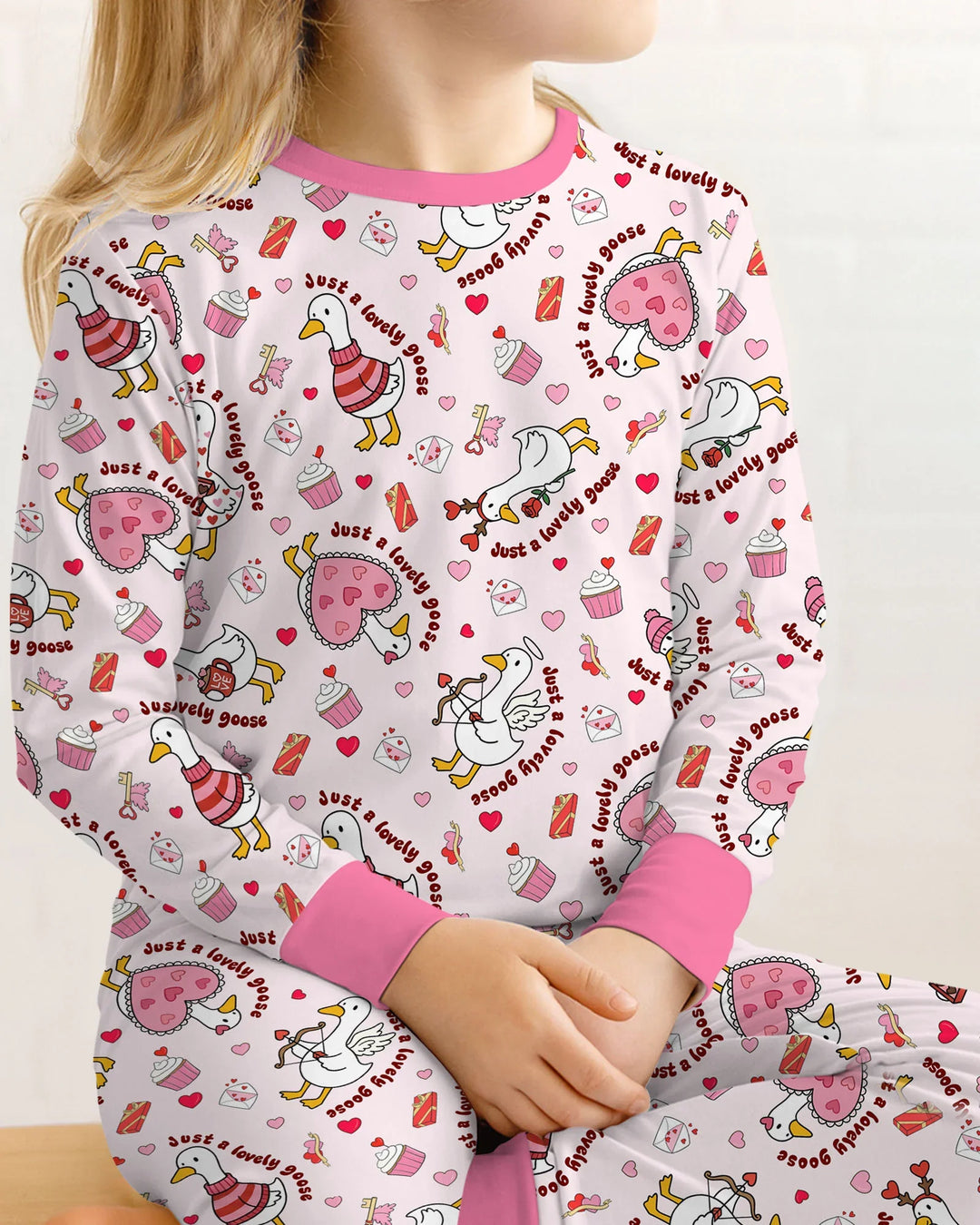 Valentine Silly Goose Bamboo Two Piece Long Sleeve Pajama Set