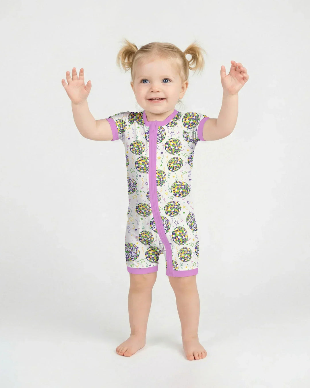 Mardi Gras Disco Ball Bamboo Shorty Zippy